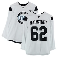 Ben McCartney Utah Hockey Club Practice-Used #62 White Jersey from the 2024-25 NHL Season