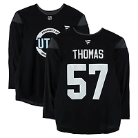 Cal Thomas Utah Mammoth Practice-Used #57 Black Jersey from the 2024-25 NHL Season