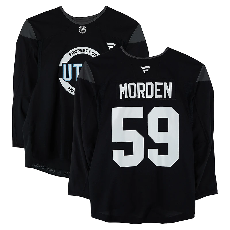 Matthew Morden Utah Mammoth Practice-Used #59 Black Jersey from the 2024-25 NHL Season
