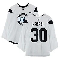 Michael Hrabal Utah Mammoth Practice-Used #30 White Jersey from the 2024-25 NHL Season