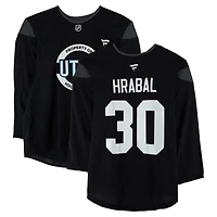 Michael Hrabal Utah Mammoth Practice-Used #30 Black Jersey from the 2024-25 NHL Season