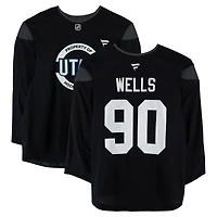 Dylan Wells Utah Mammoth Practice-Used #90 Black Jersey from the 2024-25 NHL Season