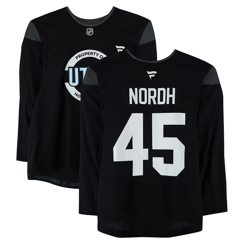 Noel Nordh Utah Mammoth Practice-Used #45 Black Jersey from the 2024-25 NHL Season