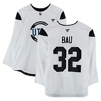 Samu Bau Utah Hockey Club Practice-Used #32 White Jersey from the 2024-25 NHL Season