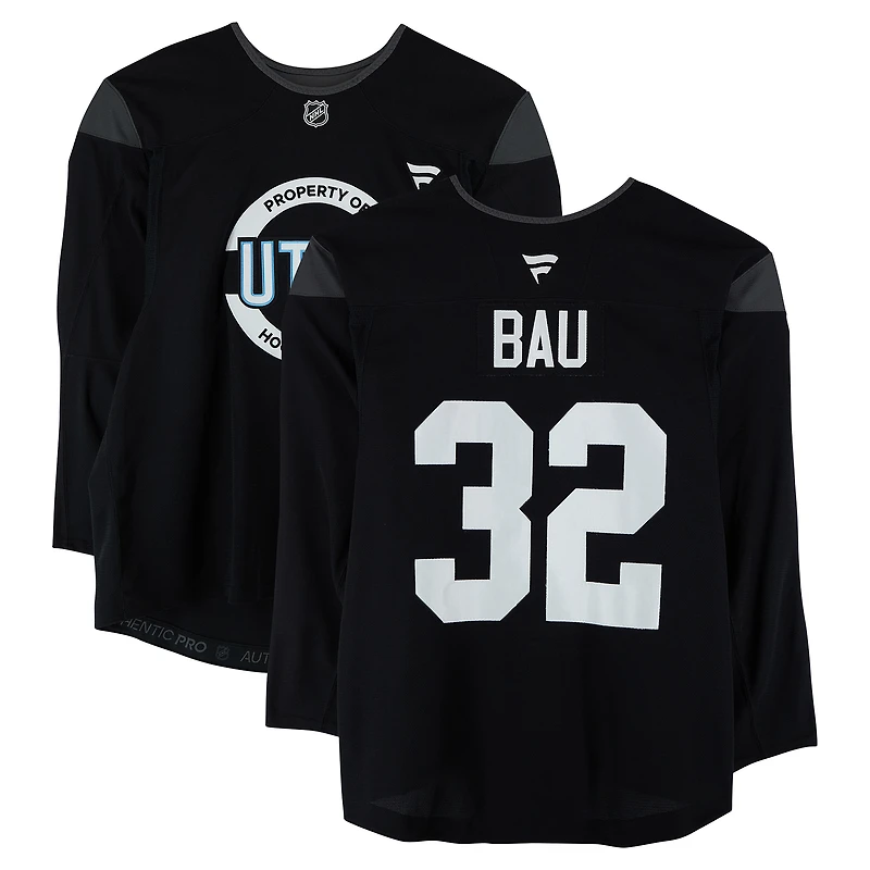 Samu Bau Utah Mammoth Practice-Used #32 Black Jersey from the 2024-25 NHL Season