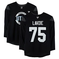 Tomas Lavoie Utah Mammoth Practice-Used #75 Black Jersey from the 2024-25 NHL Season