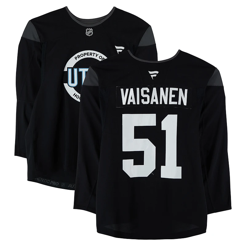 Veeti Vaisanen Utah Mammoth Practice-Used #51 Black Jersey from the 2024-25 NHL Season