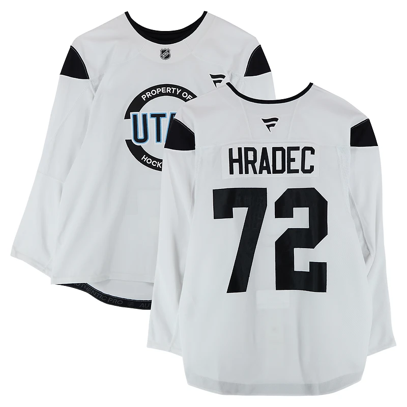 Vojtěch Hradec Utah Hockey Club Practice-Used #72 White Jersey from the 2024-25 NHL Season