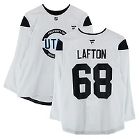 Ludvig Lafton Utah Hockey Club Practice-Used #68 White Jersey from the 2024-25 NHL Season