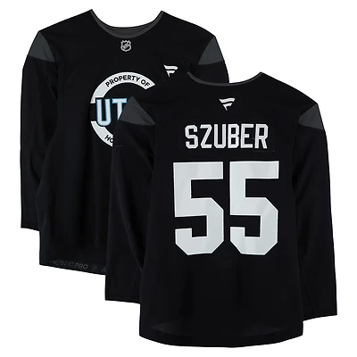 Maksymilian Szuber Utah Mammoth Practice-Used #55 Black Jersey from the 2024-25 NHL Season