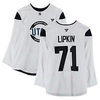 Sam Lipkin Utah Hockey Club Practice-Used #71 White Jersey from the 2024-25 NHL Season