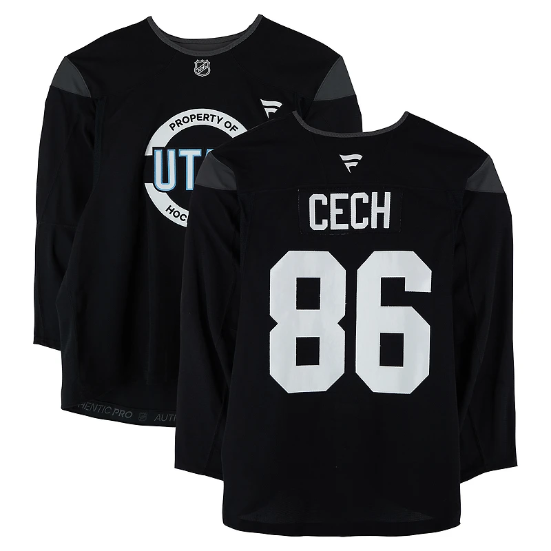 Aleš Čech Utah Mammoth Practice-Used #86 Black Jersey from the 2024-25 NHL Season
