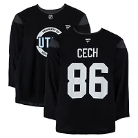 Aleš Čech Utah Mammoth Practice-Used #86 Black Jersey from the 2024-25 NHL Season