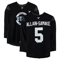 Anthony Allain-Samaké Utah Mammoth Practice-Used #5 Black Jersey from the 2024-25 NHL Season