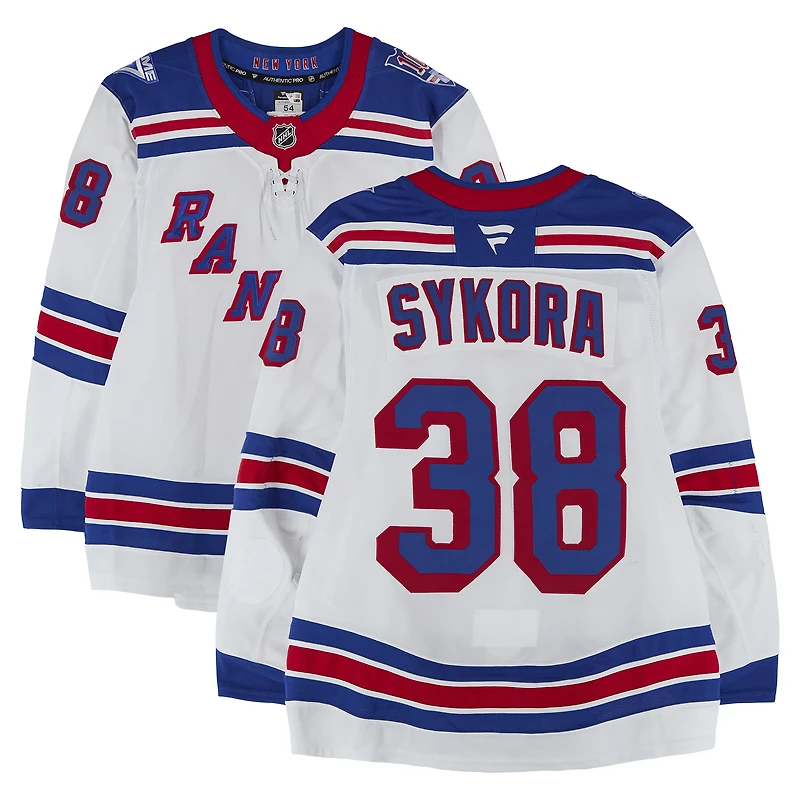 Adam Sýkora New York Rangers Game-Used #38 White Set 3 Jersey from the 2025-26 NHL Season