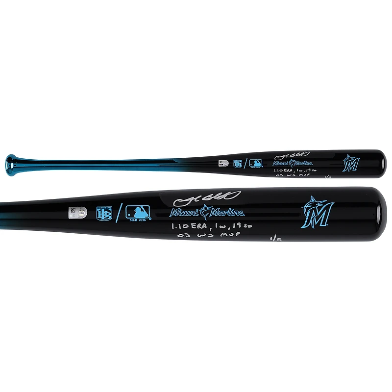 Josh Beckett Miami Marlins Autographed Big Time Bats Chrome Bat with Multiple Inscriptions