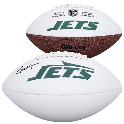 Garrett Wilson New York Jets Autographed Wilson White Panel Football