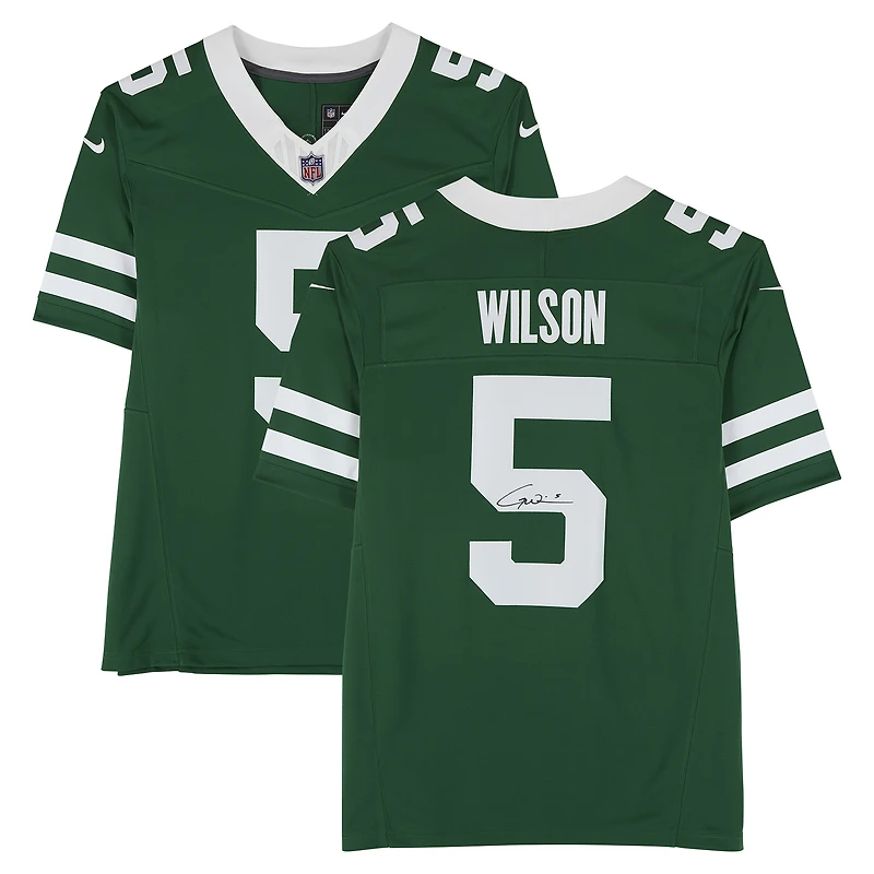 Garrett Wilson New York Jets Autographed Green Nike Vapor Fuse Stitched Number Limited Jersey