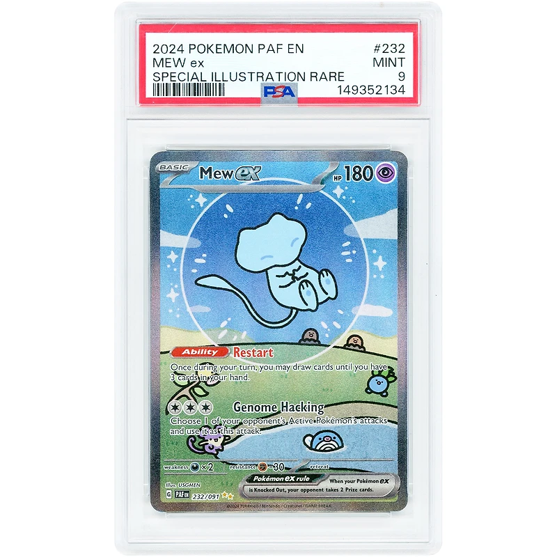 Mew EX 2024 Pokemon Paldean Fates Special Illustration Rare #232 PSA Authenticated 9 Card