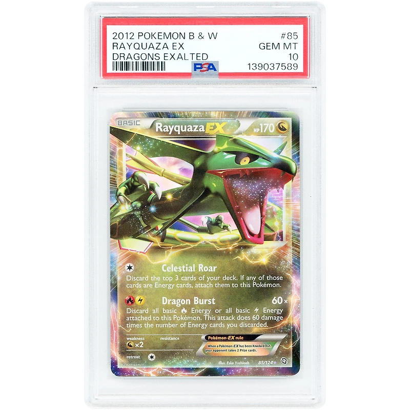 Rayquaza EX 2012 Pokemon Dragons Exalted Ultra Rare #85 PSA Authenticated 10 Card