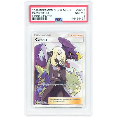 Cynthia 2019 Pokemon Hidden Fates Shiny Vault Shiny Holo Rare #SV82 PSA Authenticated 8 Card