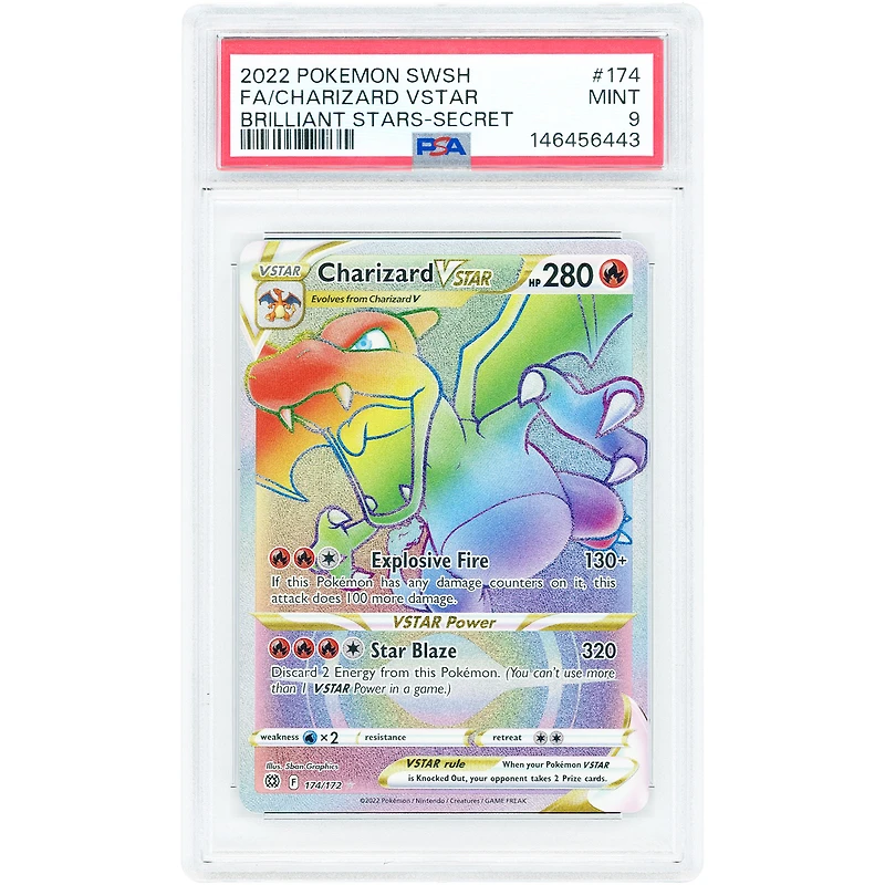 Charizard VSTAR 2022 Pokemon Brilliant Stars Ultra Rare #174 PSA Authenticated 9 Card
