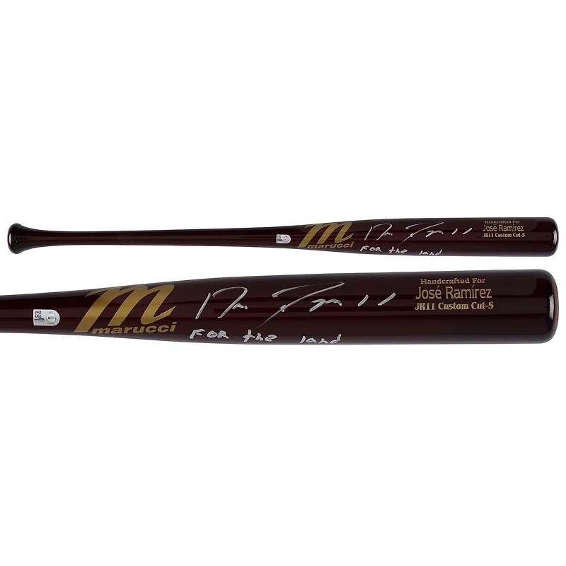 Jose Ramirez Cleveland Guardians Autographed Marucci Game Model Bat with "For The Land" Inscription
