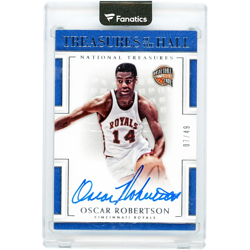 Oscar Robertson Cincinnati Royals Autographed 2016-17 Panini National Treasures Treasures of the Hall #8 #7/49 Card