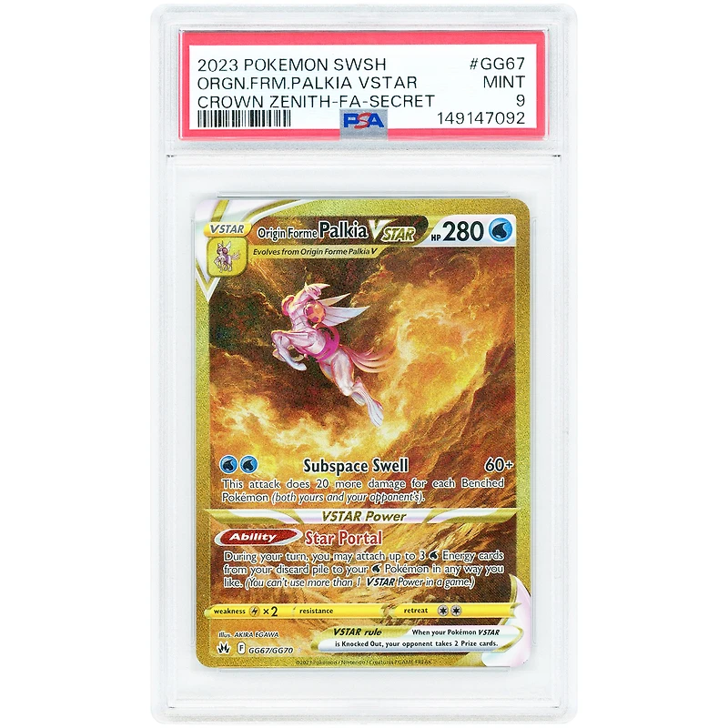 Origin Forme Palkia VSTAR 2023 Pokemon Crown Zenith Galarian Gallery #GG67 PSA Authenticated 9 Card