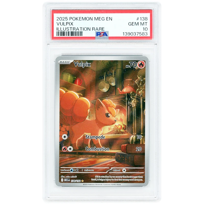 Vulpix 2025 Pokemon Mega Evolution #138 PSA Authenticated 10 Card