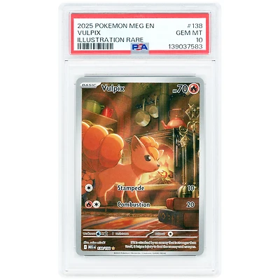Vulpix 2025 Pokemon Mega Evolution #138 PSA Authenticated 10 Card