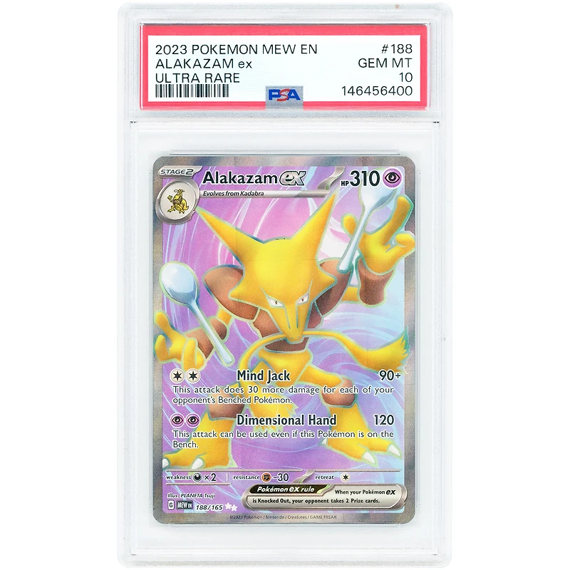 Alakazam EX 2023 Pokemon 151 #188 PSA Authenticated 10 Card