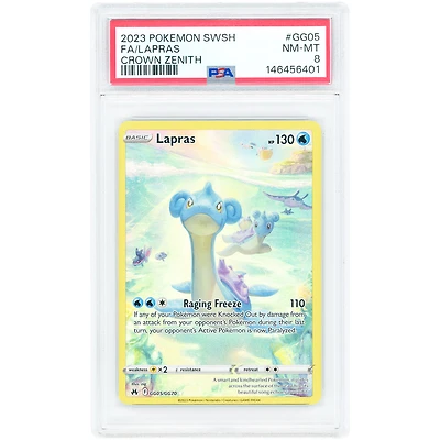 Lapras 2023 Pokemon Crown Zenith Galarian Gallery #GG05 PSA Authenticated 8 Card
