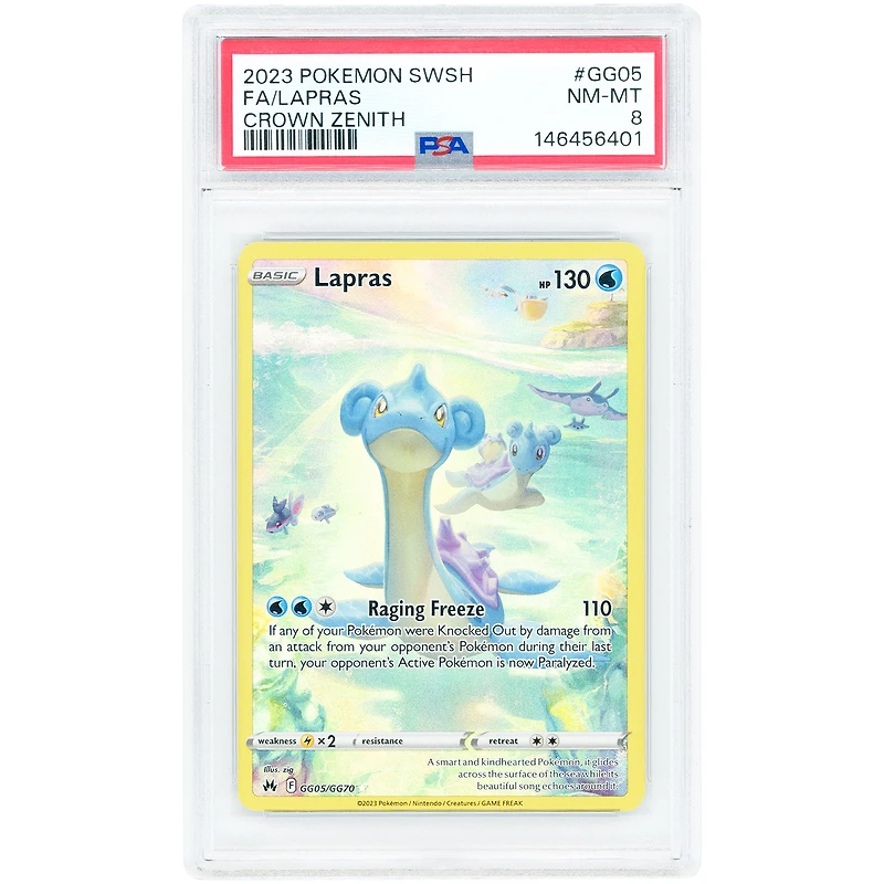 Lapras 2023 Pokemon Crown Zenith Galarian Gallery #GG05 PSA Authenticated 8 Card