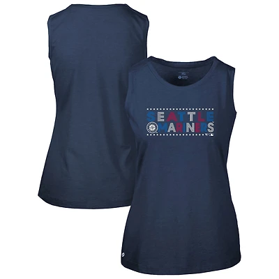 Women's Levelwear Navy Seattle Mariners Independence Day Macy Star-Spangled Tank Top