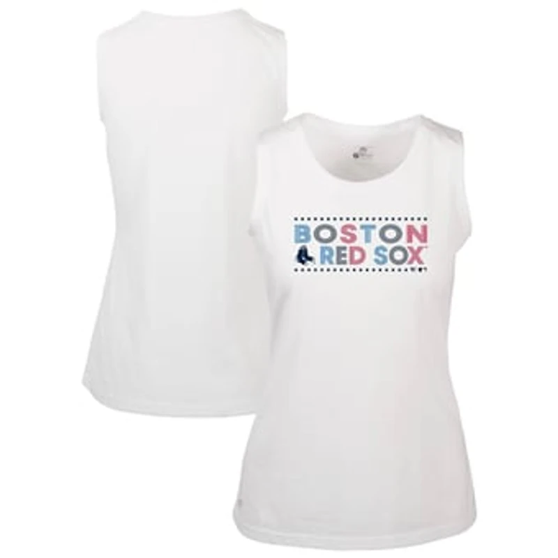 Women's Levelwear White Boston Red Sox Independence Day Macy Star-Spangled Tank Top