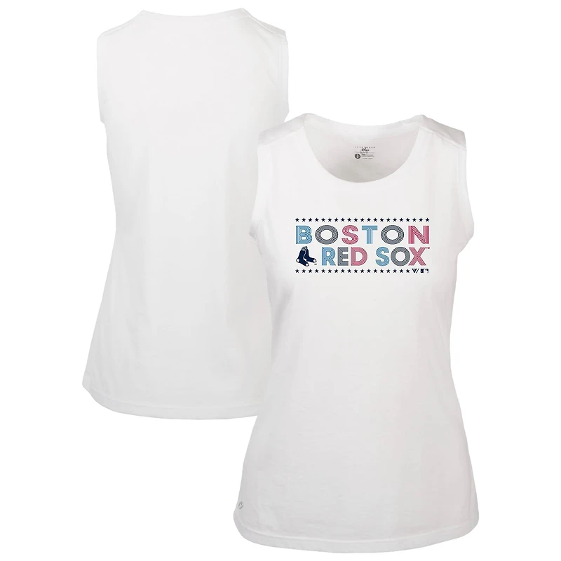 Women's Levelwear White Boston Red Sox Independence Day Macy Star-Spangled Tank Top
