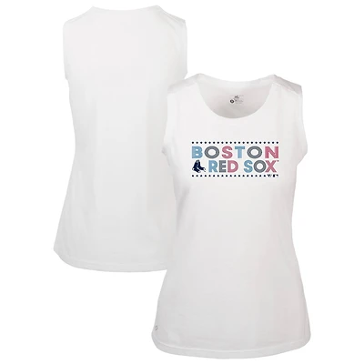 Women's Levelwear White Boston Red Sox Independence Day Macy Star-Spangled Tank Top