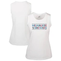 Women's Levelwear White Milwaukee Brewers Independence Day Macy Star-Spangled Tank Top