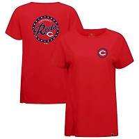 Women's Levelwear Red Cincinnati Reds Independence Day Influx Constellation T-Shirt