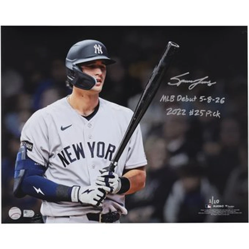 Spencer Jones New York Yankees Autographed 16" x 20" Debut Spotlight Photograph with Multiple Inscriptions