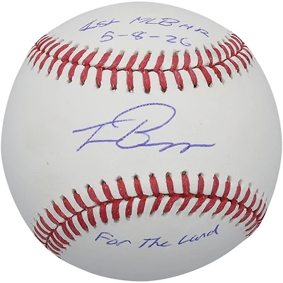 Travis Bazzana Cleveland Guardians Autographed Baseball with Multiple Inscriptions