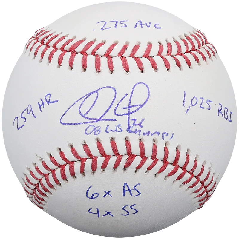 Chase Utley Philadelphia Phillies Autographed Baseball with Multiple Inscriptions