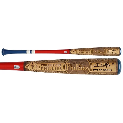 Chase Utley Philadelphia Phillies Autographed Pillbox Bat Company Mural Series Bat with "2008 WS Champs" Inscription - Limited Edition #5/5