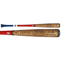 Chase Utley Philadelphia Phillies Autographed Pillbox Bat Company Mural Series Bat with "2008 WS Champs" Inscription - Limited Edition #5/5