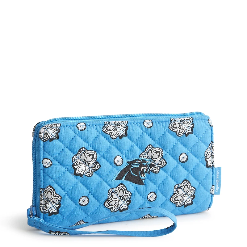Women's Vera Bradley Carolina Panthers RFID Front-Zip Wristlet