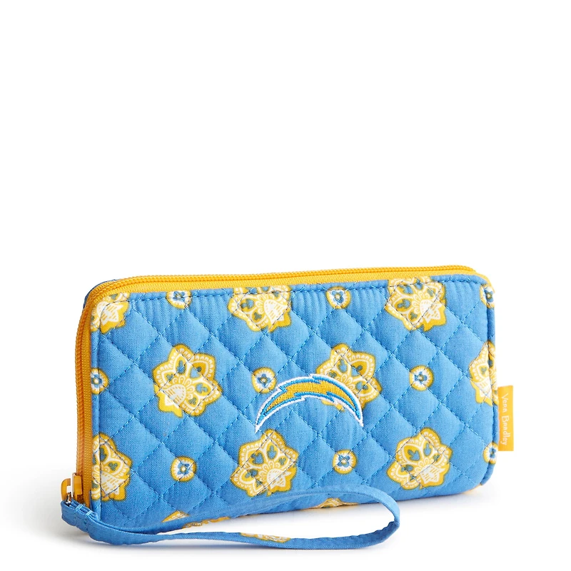 Women's Vera Bradley Los Angeles Chargers RFID Front-Zip Wristlet