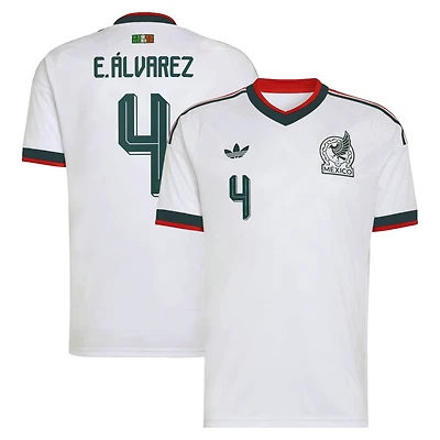 Men's adidas Edson Álvarez White Mexico National Team  2026 Away Replica Jersey