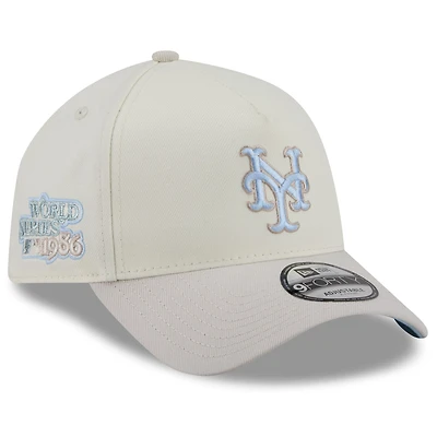 Men's New Era Natural New York Mets Crisp Equinox World Series 9FORTY A-Frame Adjustable Hat