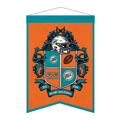Miami Dolphins 15" x 22" Crest Banner
